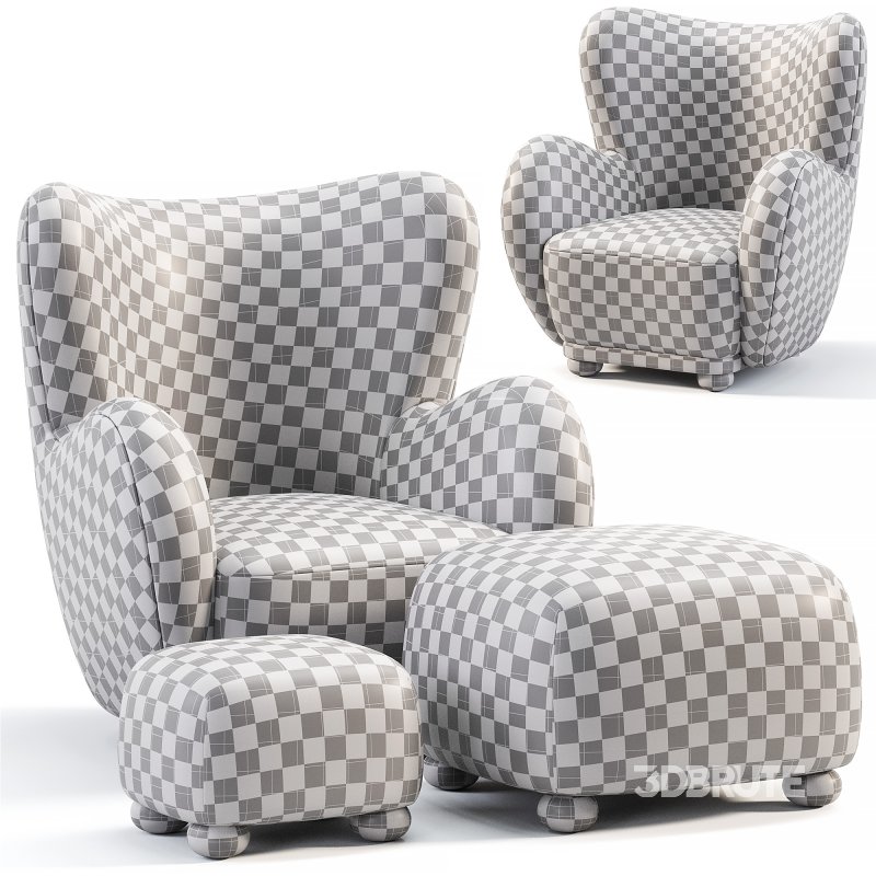 Lounge Chair With Ottomans By Vintage Image 5