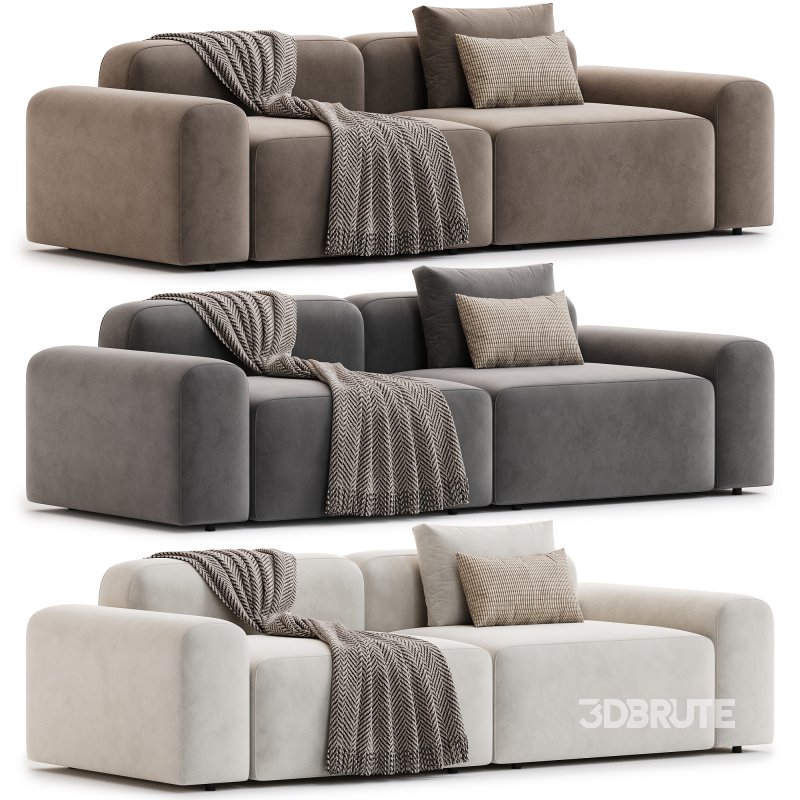 Fluffy Fabric Sofa Japanese Style Image 3