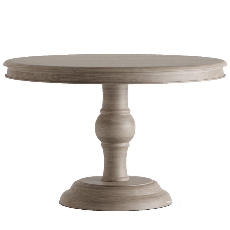 Art French Country Grey Mango Wood Round Pedestal Dining Table Image 2