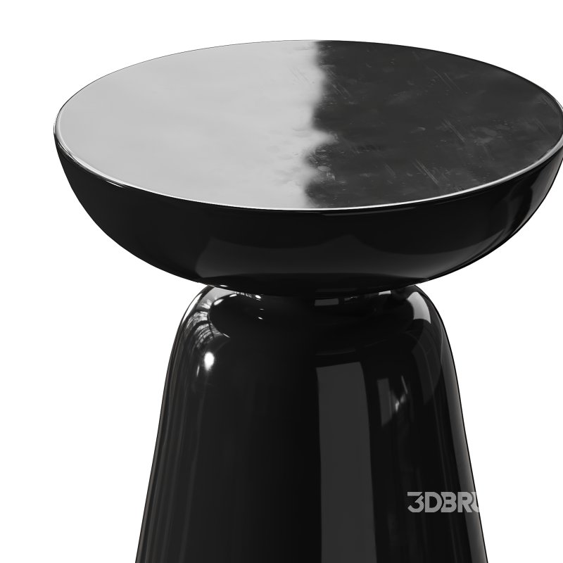 Modern Side Table – Black – White – Glossy Surface Image 11