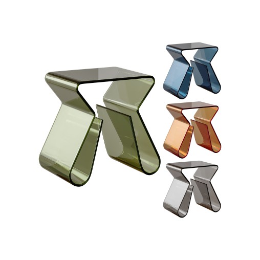 Acrylic Curve Edge Side Table – Minimalist