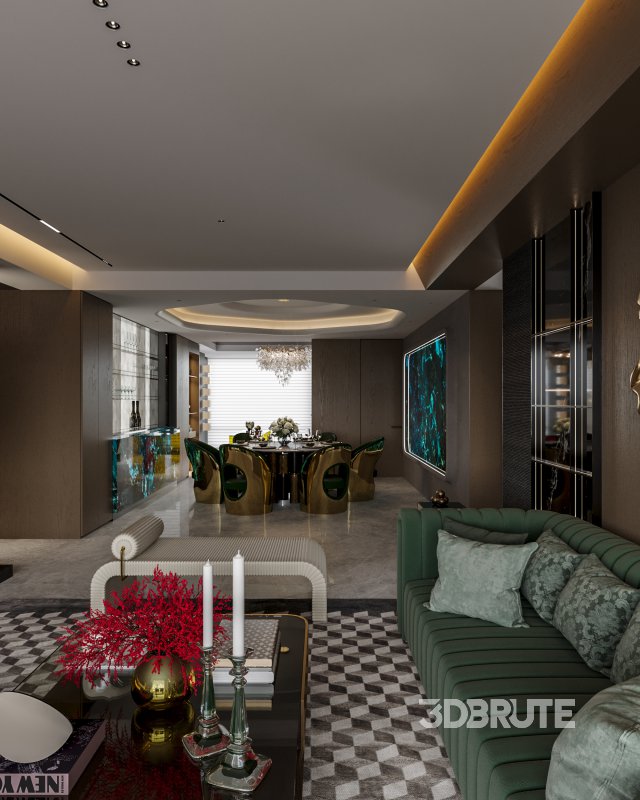 Luxurious living room and dining room Image 7