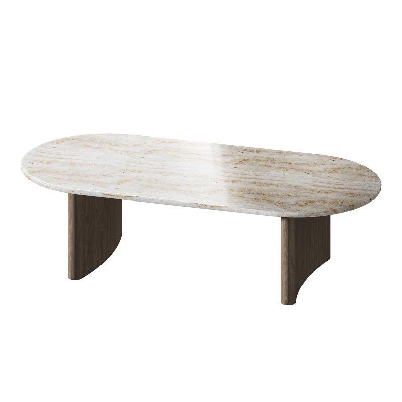 Linden Travertine Top Coffe Table Image 7