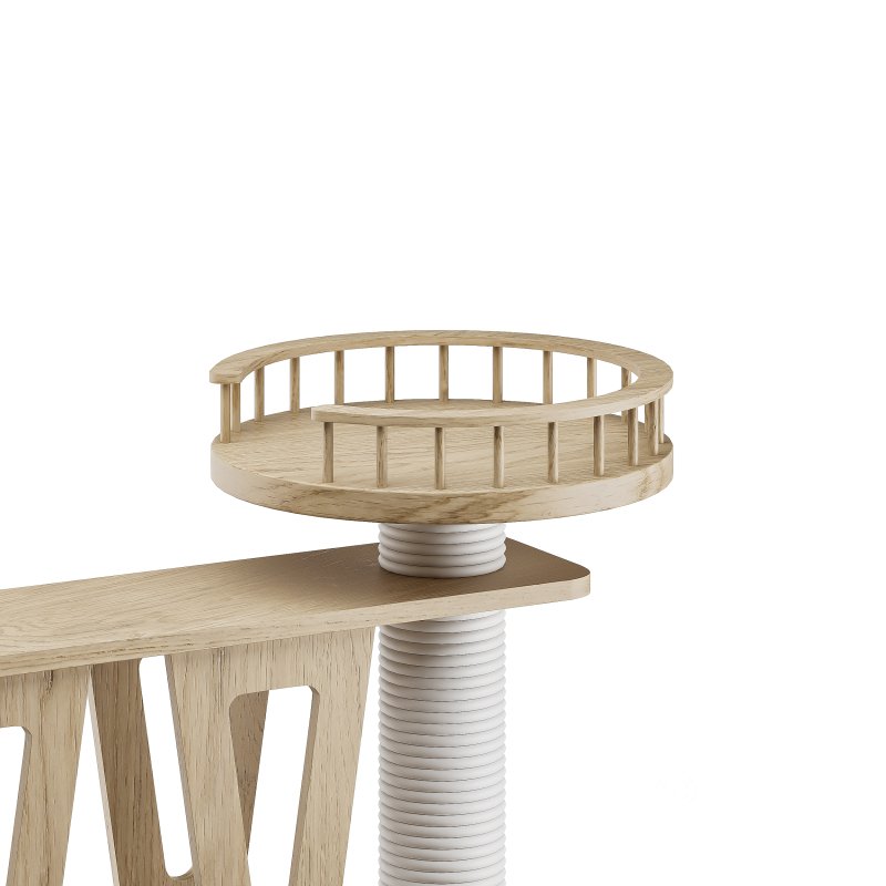 Wooden Cat Litter Box Frame with Integrated Luxury Play Area Image 7