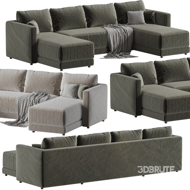 Gather Deep Bench Sectional Sofa Image 5