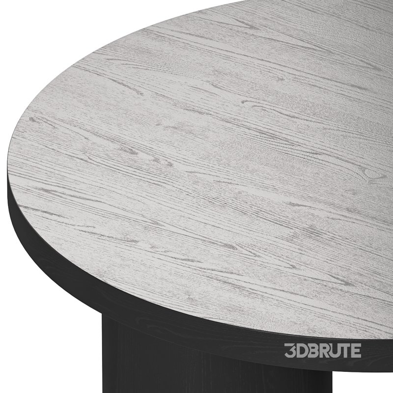 Damian Wooden Round Coffee Table – Black Image 11