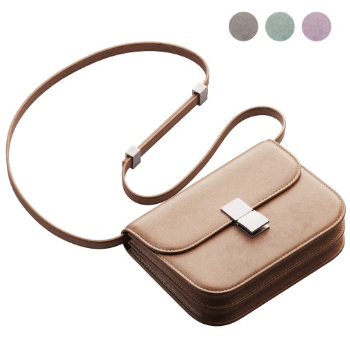 Brown Flap Genuine Leather Square Shoulder Message Bag
