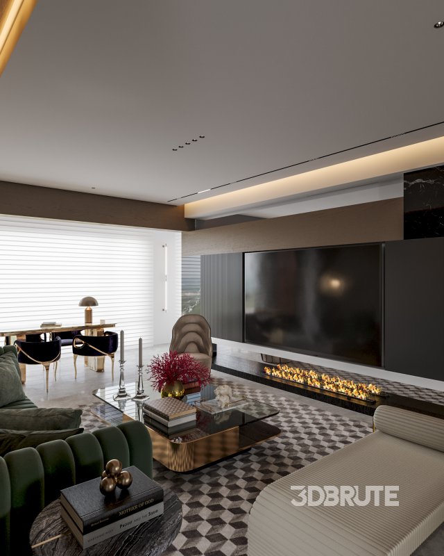 Luxurious living room and dining room Image 5