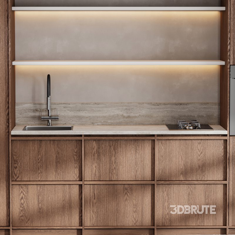 Japandi Kitchen Set Minimal Wooden Design Image 3