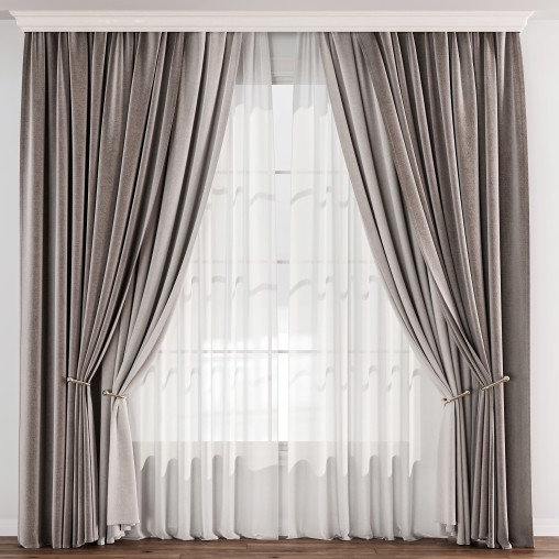 Velvet Curtain Set with Sheer Drapes 75