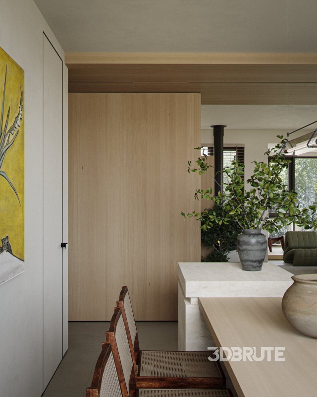 Modern living room dining room kitchen Image 8