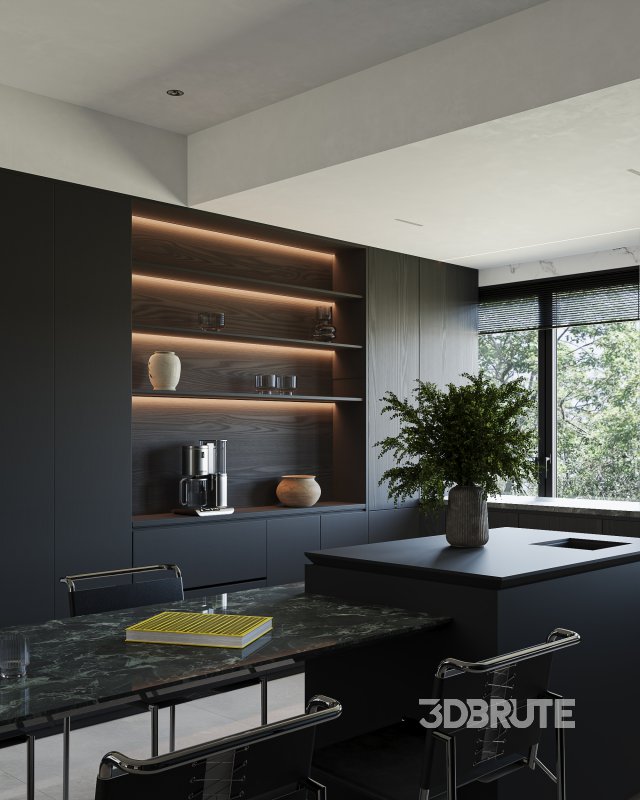 Modern living room dining room kitchen Image 13