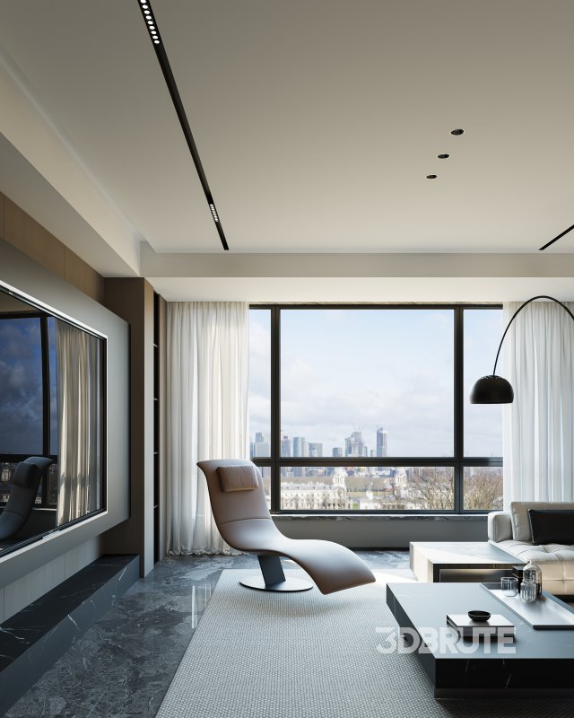 Modern living room dining room kitchen Image 8