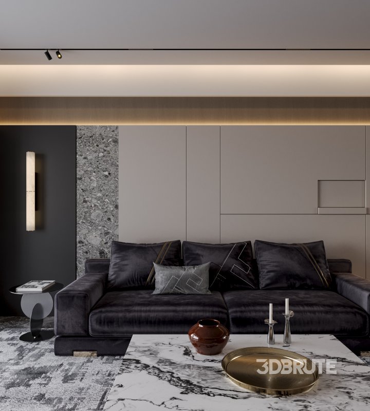 Modern luxury living room and dining room Image 5