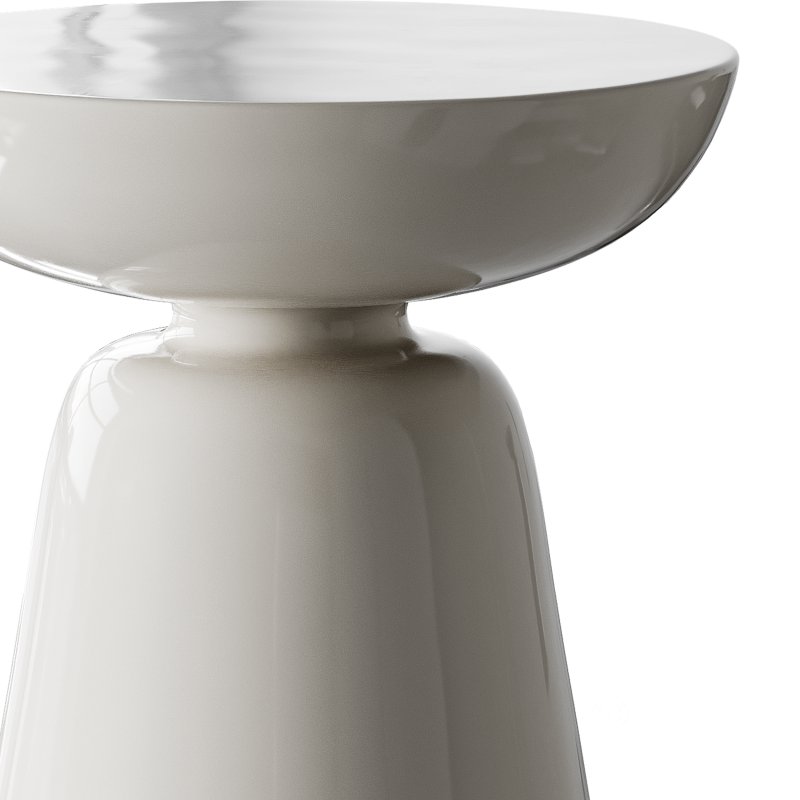 Modern Side Table – Black – White – Glossy Surface Image 12