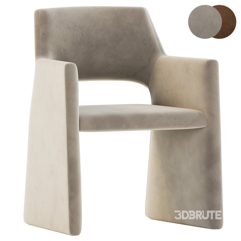 FOLEY FAUX MOHAIR GREY DINING ARMCHAIR Image 5