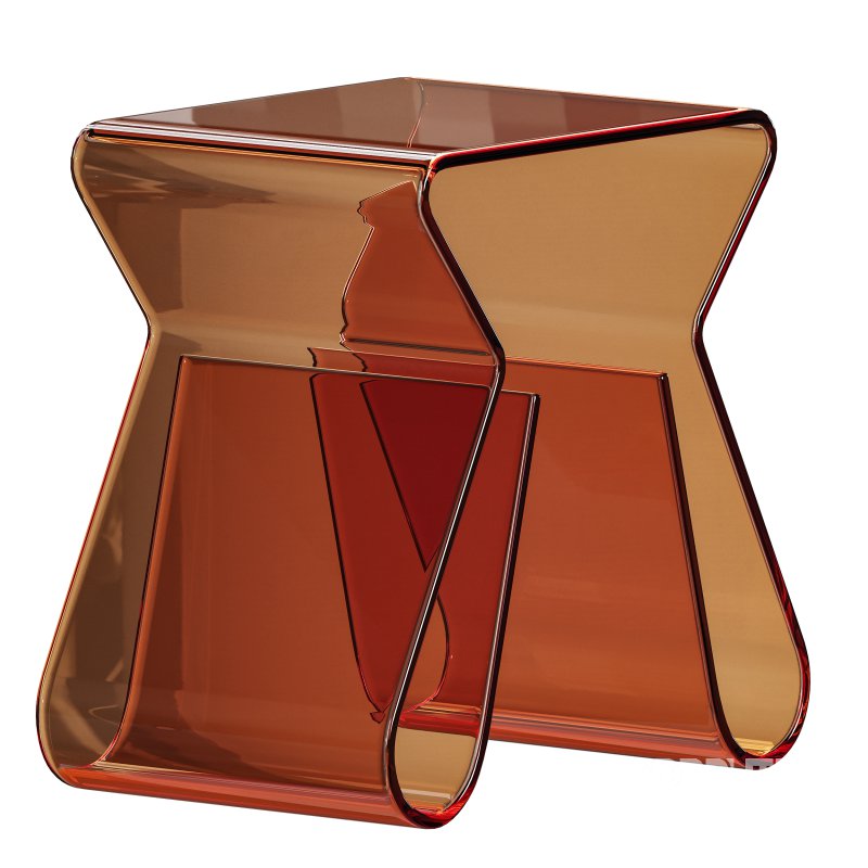 Acrylic Curve Edge Side Table – Minimalist Image 12