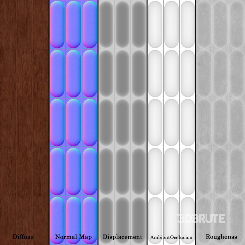 Wood Panel Wall Tile 02 (Seamless) Image 6