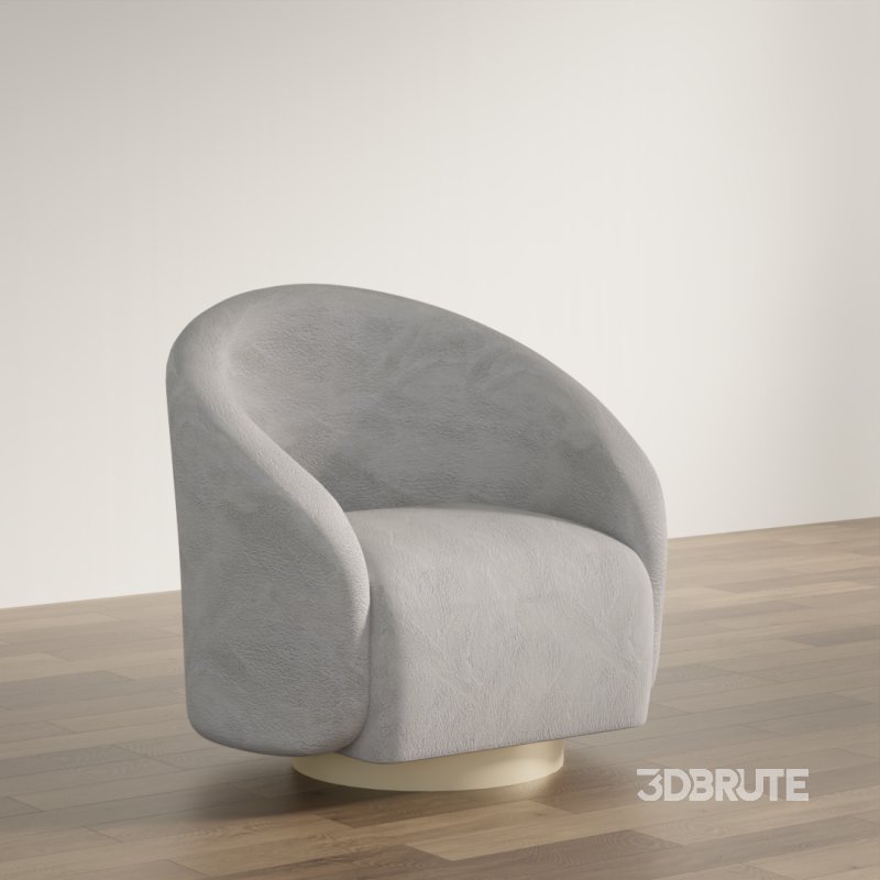 Contemporary Curved Fabric Armchair Image 5
