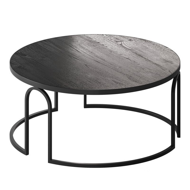 Hardin Oak Coffee Table – Full Black Image 4