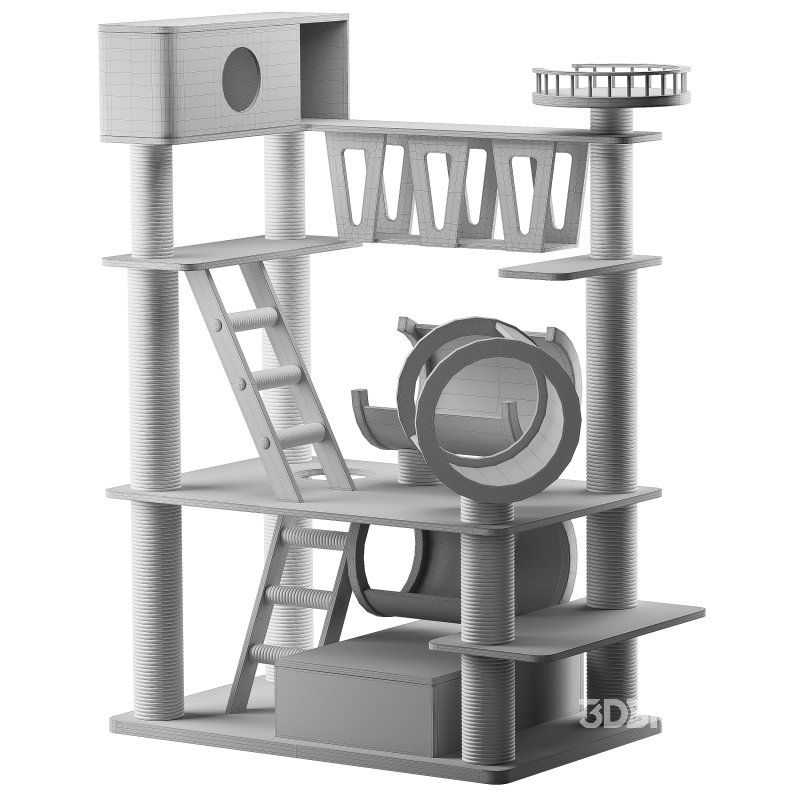 Wooden Cat Litter Box Frame with Integrated Luxury Play Area Image 14