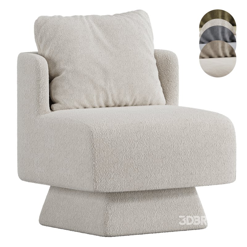 Hesta Slipcovered Swivel Barrel Chair Image 4