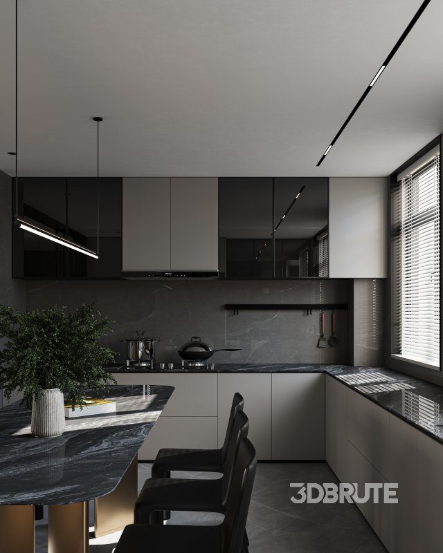 Modern living room dining room kitchen Image 15