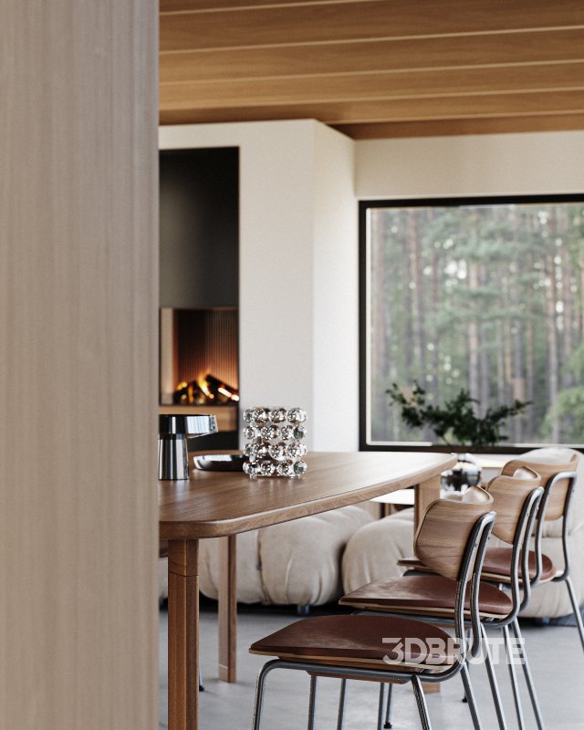 Modern living room dining room kitchen Image 6