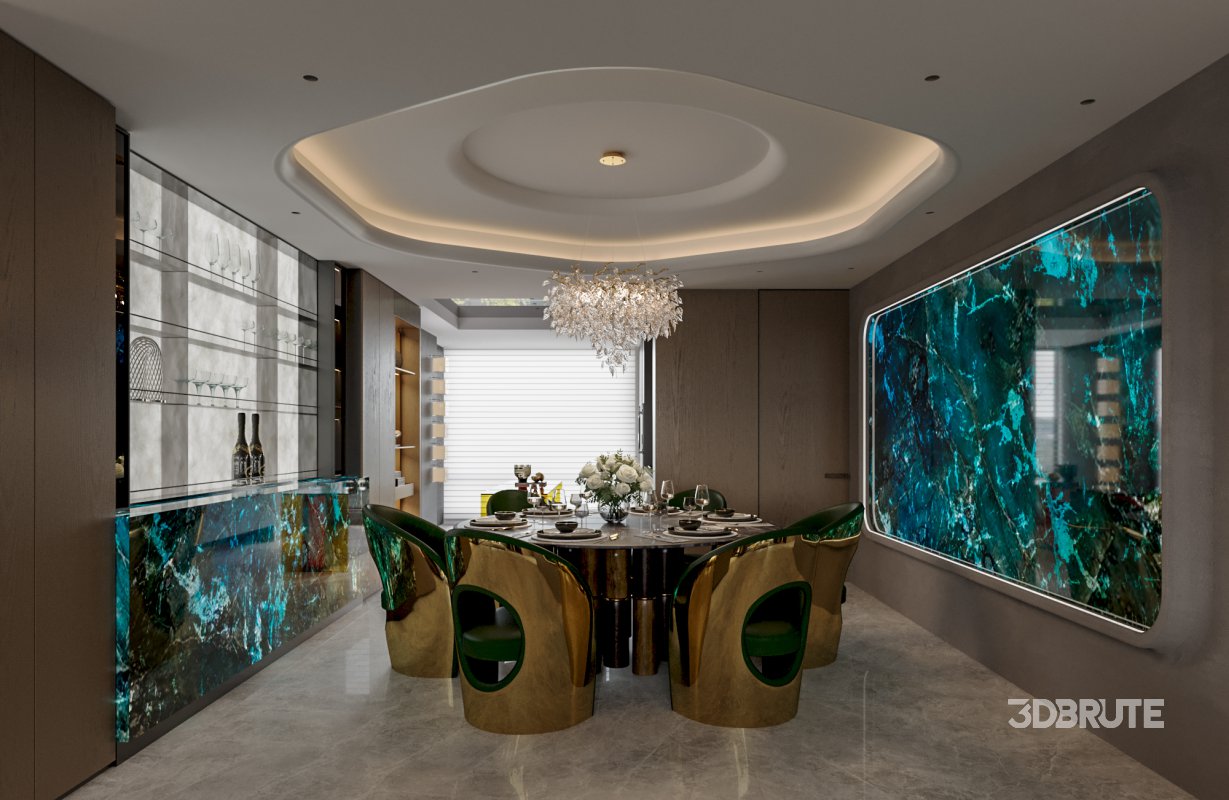 Luxurious living room and dining room Image 2