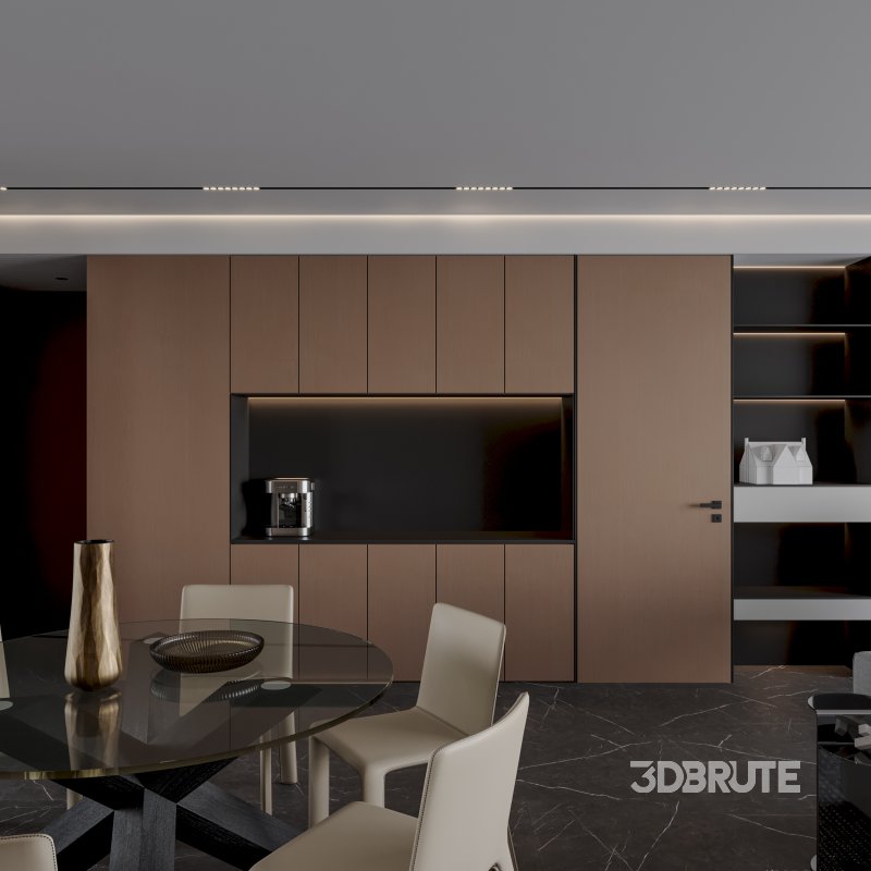 Modern living room dining room kitchen Image 4