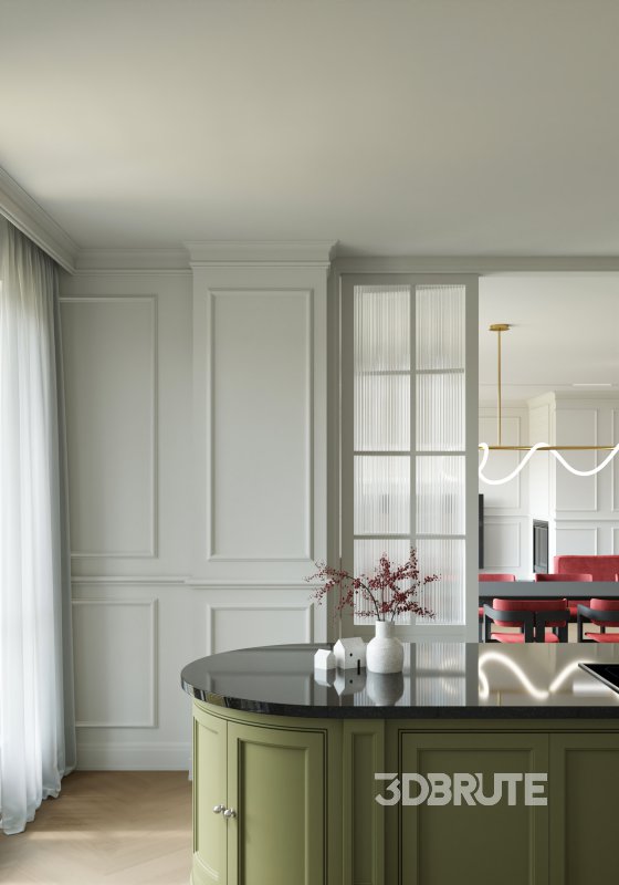 red living room dining room Image 12