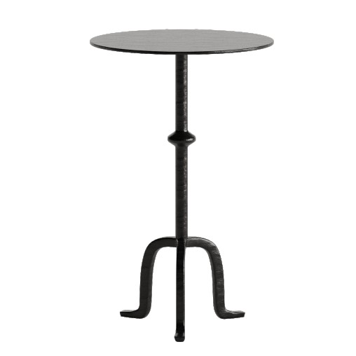 Leyla French Country Black Cast Iron Drink Side Table