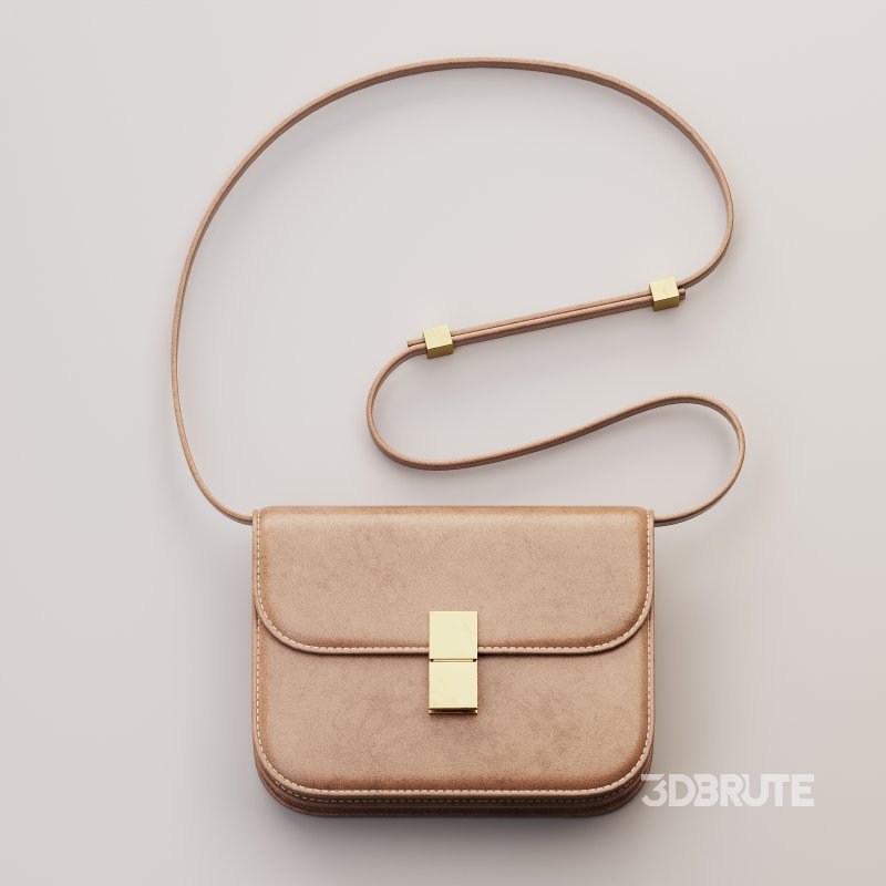 Brown Flap Genuine Leather Square Shoulder Message Bag Image 9