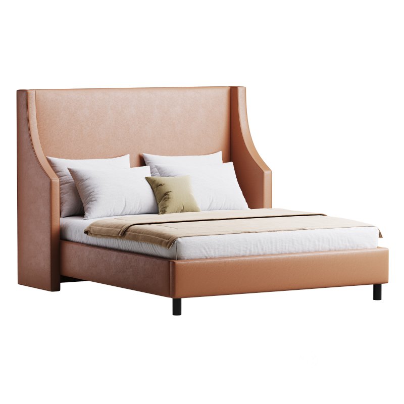 Davis Wingback Sand Velvet bed Image 10