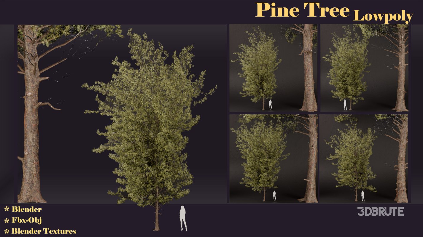 SJ lowpoly pine tree set 01 Image 7