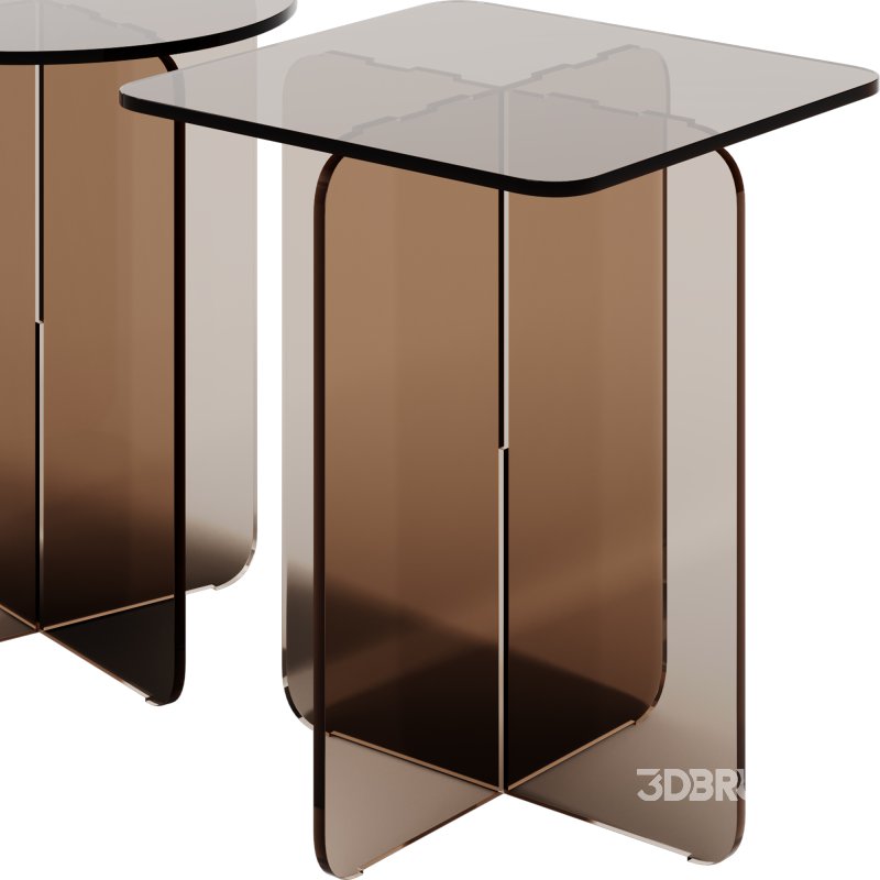 Amber-Brown Contemporary Side Table by Chairish Image 3