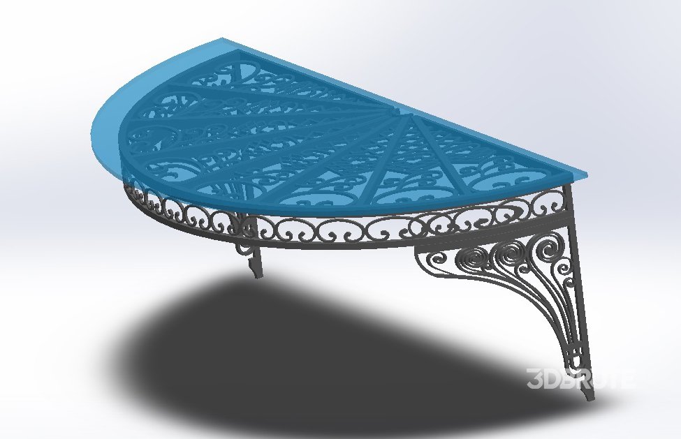Artistic iron glass roof model: 3D printing, CNC metal processing Image 3