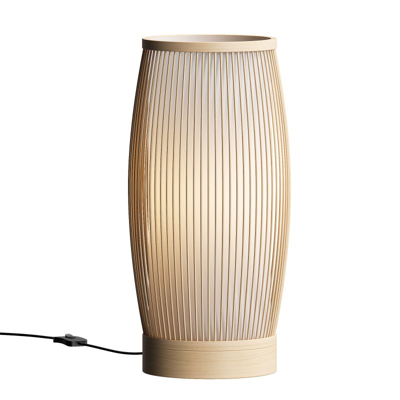 Traditional Japanese Cylinder Table Lamp Image 2