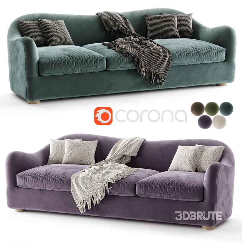 Bacio Cream Boucle Sofa with Bleached Oak Legs Image 6