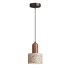 Wabi Sabi pendant lamp in travertine and wood - Thumbnail 2
