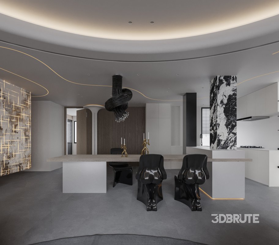 Modern living and dining room Image 1