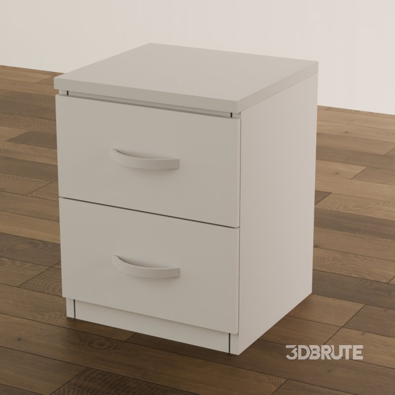 Modern White 2-Drawer Cabinet Image 5
