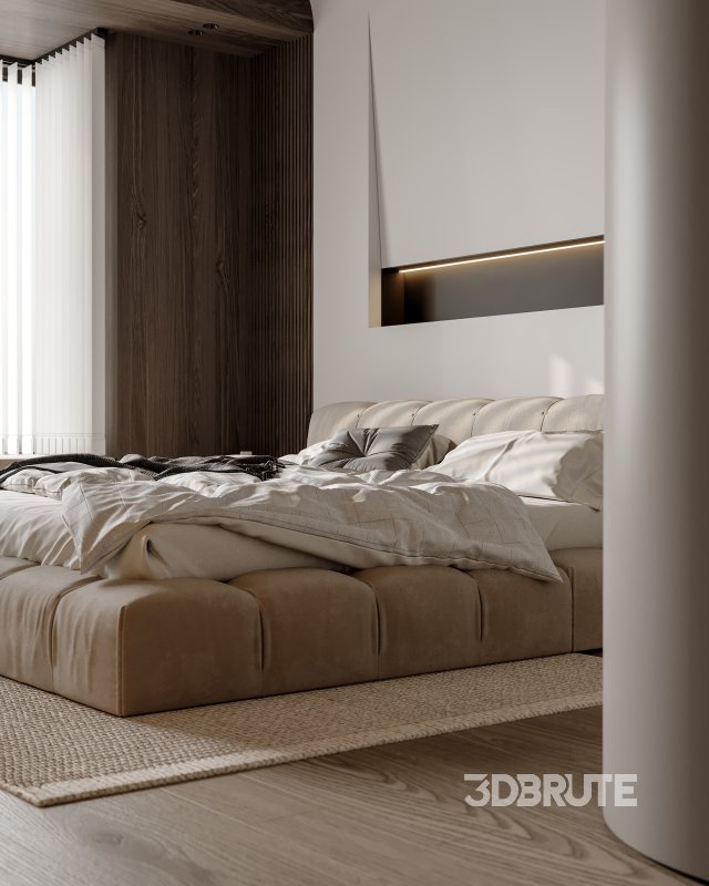 Modern bedroom and dressing room Image 4