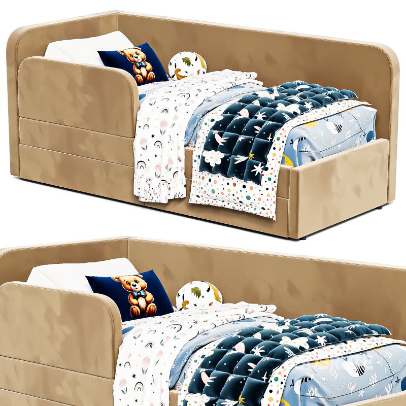 The bed is a soft corner Mocha from Chic Galicia Image 2