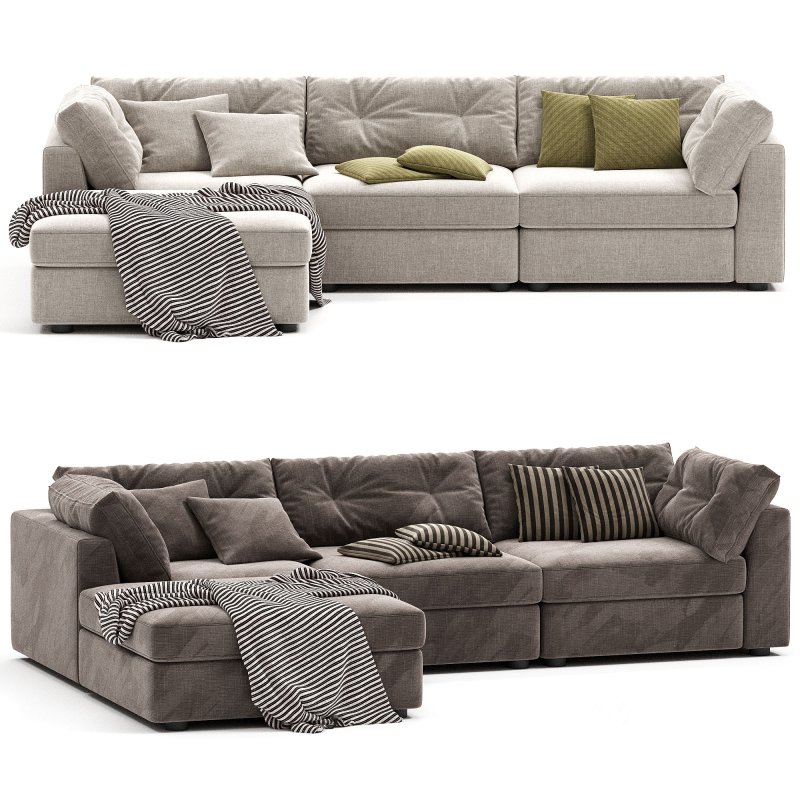 Sohla 4 Piece L Shaped Grey Boucle Sectional Sofa Image 4