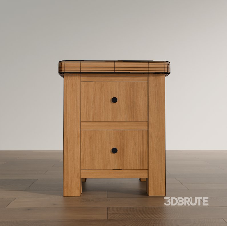 2-Drawer Traditional Bedside Table Image 1