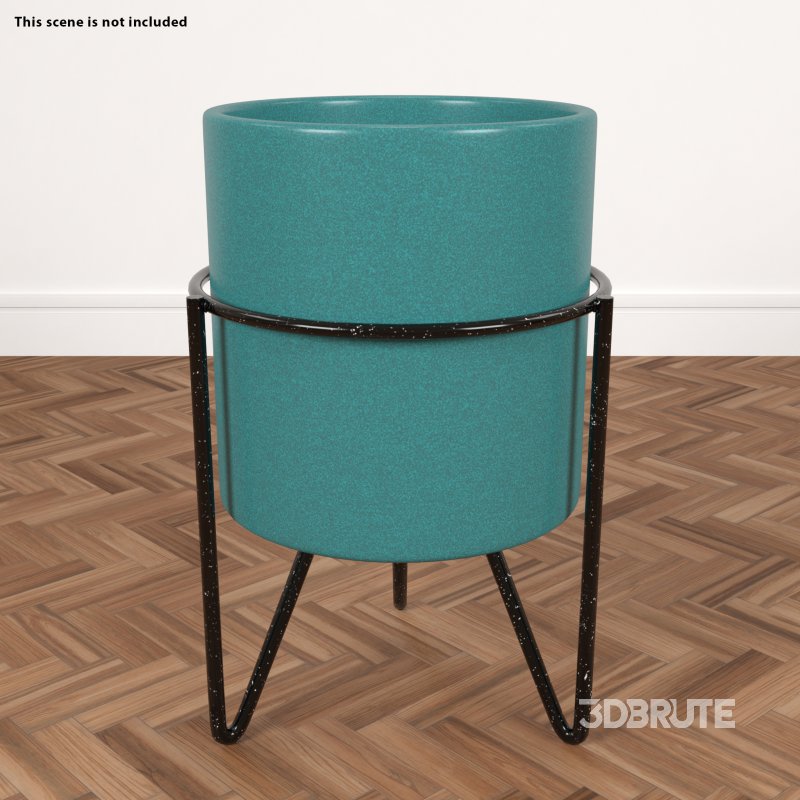 Turquoise Ceramic Pot Image 6