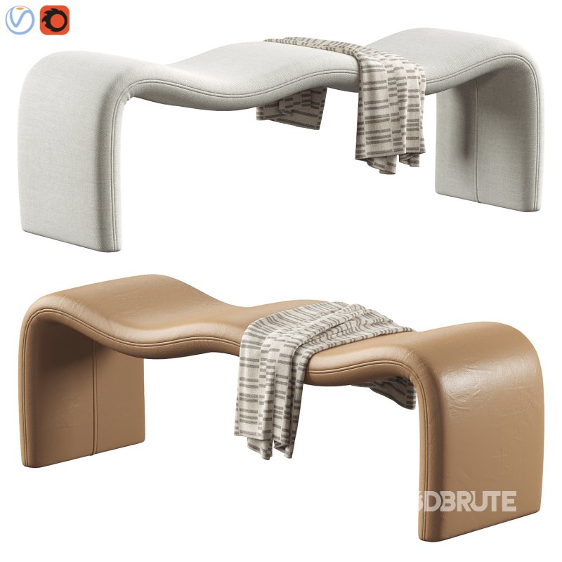 Monifa Chenille Fabric Bench Image 1