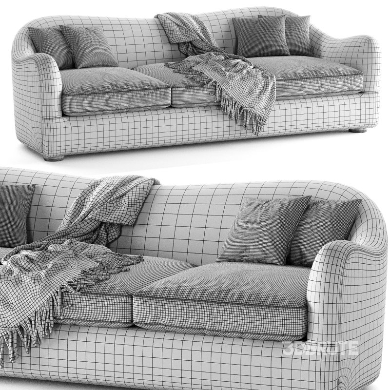 Bacio Cream Boucle Sofa with Bleached Oak Legs Image 7