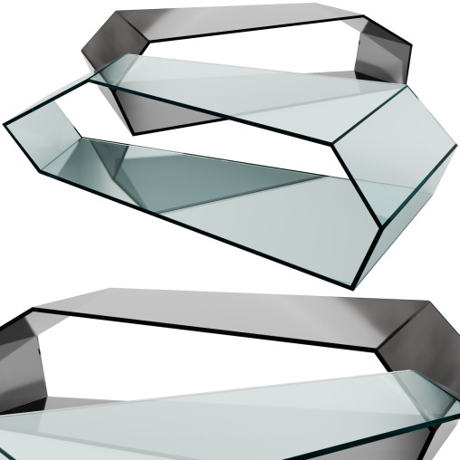 Tonelli Dekon 2 Glass Coffee Table by Karim Rashid